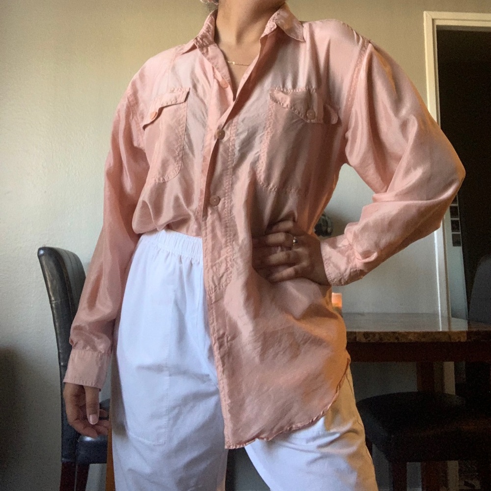 Blush pink button down 🐷
